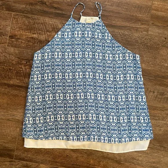 PAPER CRANE TANK TOP WOMEN SMALL SUMMER COTTAGECORE BOHO - Picture 1 of 4